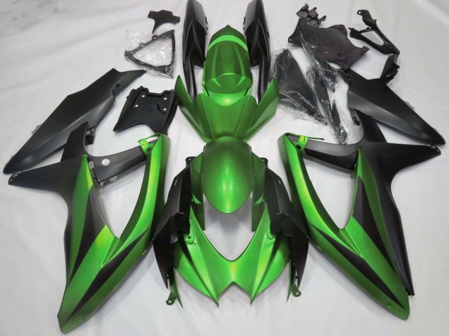 2008-2010 Suzuki GSXR 600 / GSXR 750 Motorcycle Fairings - Green Matte Black