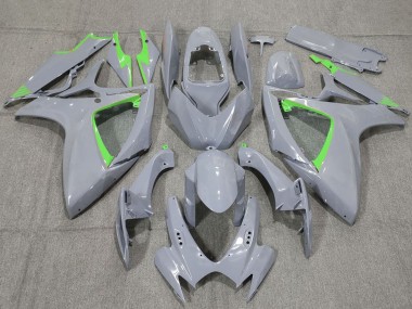 Shop 2006-2007 Suzuki GSXR 600 / GSXR 750 Motorcycle Fairings - Nardo Grey and Green Trim