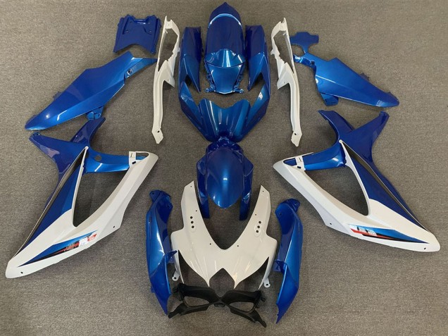 2008-2010 Suzuki GSXR 600 / GSXR 750 Motorcycle Fairings - White Blue OEM Style