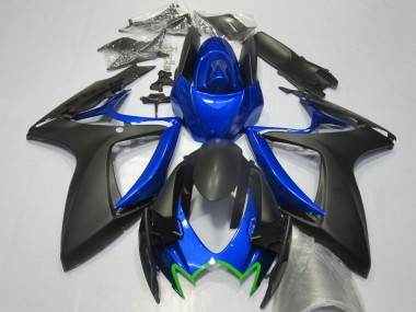 Shop 2006-2007 Suzuki GSXR 600 / GSXR 750 Motorcycle Fairings - Blue Matte Black Green OEM Style