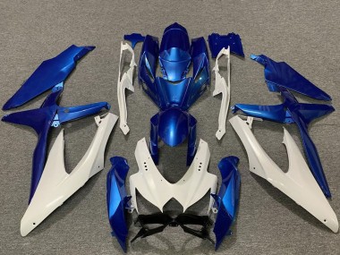 Shop 2008-2010 Suzuki GSXR 600 / GSXR 750 Motorcycle Fairings - White Blue