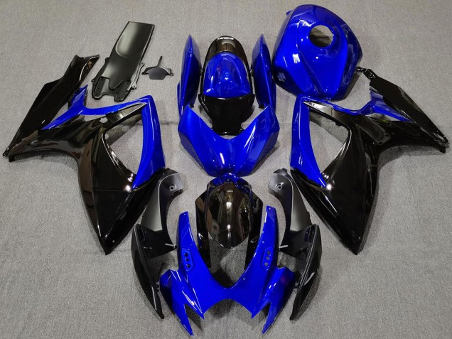 2006-2007 Suzuki GSXR 600 / GSXR 750 Motorcycle Fairings - Blue Glossy Black