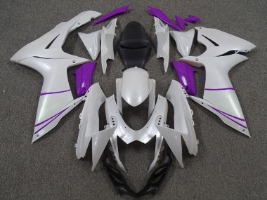 Shop 2011-2024 Suzuki GSXR 600 / GSXR 750 Motorcycle Fairings - Pearl White and Purple