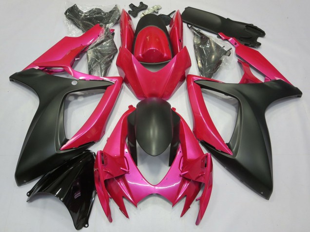 2006-2007 Suzuki GSXR 600 / GSXR 750 Motorcycle Fairings - Pink Matte Black