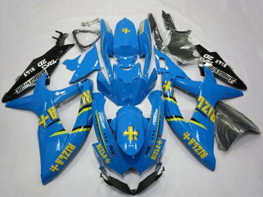Shop 2008-2010 Suzuki GSXR 600 / GSXR 750 Motorcycle Fairings - Blue Black Gold Rizla