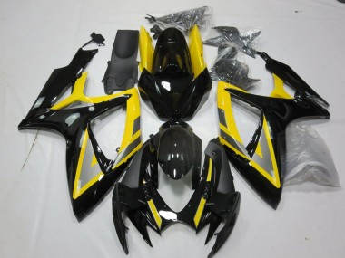 Shop 2006-2007 Suzuki GSXR 600 / GSXR 750 Motorcycle Fairings - Yellow Silver Glossy Black