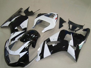 Shop 2001-2003 Suzuki GSXR 600 / GSXR 750 Motorcycle Fairings - White Glossy Black