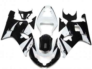 Shop 2001-2003 Suzuki GSXR 600 / GSXR 750 Motorcycle Fairings - White Glossy Black OEM Style