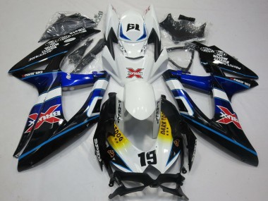 Shop 2008-2010 Suzuki GSXR 600 / GSXR 750 Motorcycle Fairings - White Blue Black Yellow Red X Dark Dog 19