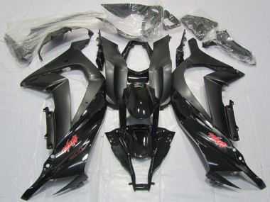 Shop 2011-2015 Kawasaki ZX10R Motorcycle Fairings - Glossy Black Matte Black Red Decal