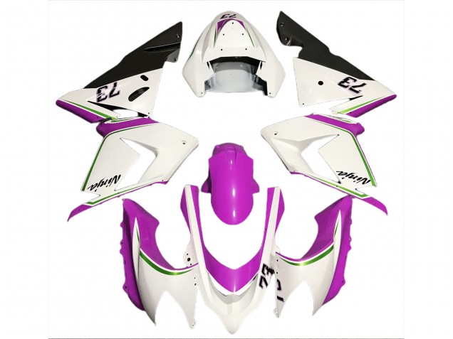 2004-2005 Kawasaki ZX10R Motorcycle Fairings - Glossy White Pink