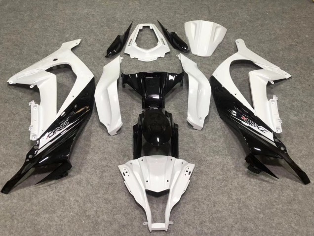2011-2015 Kawasaki ZX10R Motorcycle Fairings - White Glossy Black