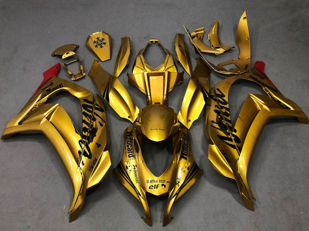2016-2020 Kawasaki ZX10R Motorcycle Fairings - Gold Black Red