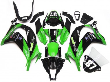 Shop 2016-2020 Kawasaki ZX10R Motorcycle Fairings - Green Glossy Black Team Green Star 87
