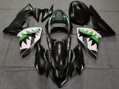 Shop 2004-2005 Kawasaki ZX10R Motorcycle Fairings - Matte Black and Green