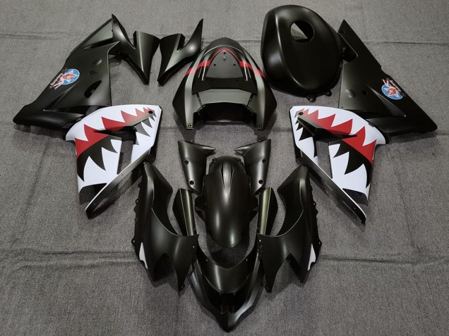 2004-2005 Kawasaki ZX10R Motorcycle Fairings - Matte Black Betty Bomber