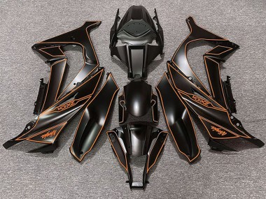 Shop 2011-2015 Kawasaki ZX10R Motorcycle Fairings - Matte Black Orange Lining