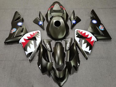 Shop 2004-2005 Kawasaki ZX10R Motorcycle Fairings - Military Green Shark