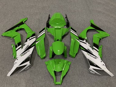 Shop 2011-2015 Kawasaki ZX10R Motorcycle Fairings - Green White Glossy Black OEM Style