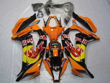 Shop 2011-2015 Kawasaki ZX10R Motorcycle Fairings - Orange Yellow Glossy Black Red bull