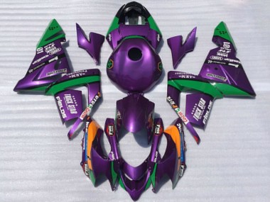 Shop 2004-2005 Kawasaki ZX10R Motorcycle Fairings - Purple and Green Trick Star