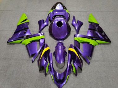 Shop 2004-2005 Kawasaki ZX10R Motorcycle Fairings - Purple Green and Yellow