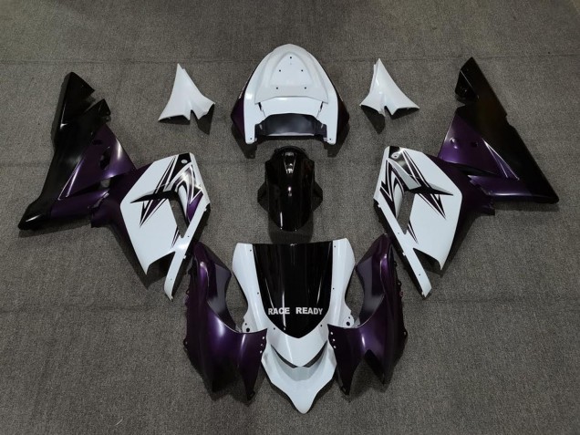 2004-2005 Kawasaki ZX10R Motorcycle Fairings - White Purple and Black