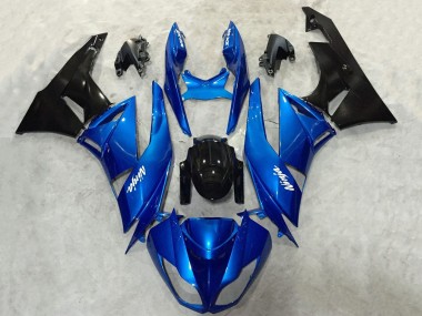 Shop 2009-2012 Kawasaki ZX6R Motorcycle Fairing - Blue Glossy Black