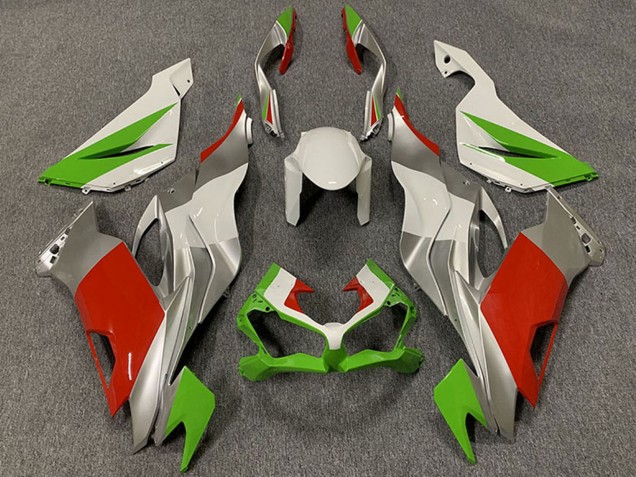 2019-2022 Kawasaki ZX6R Motorcycle Fairings - White Silver Green Red