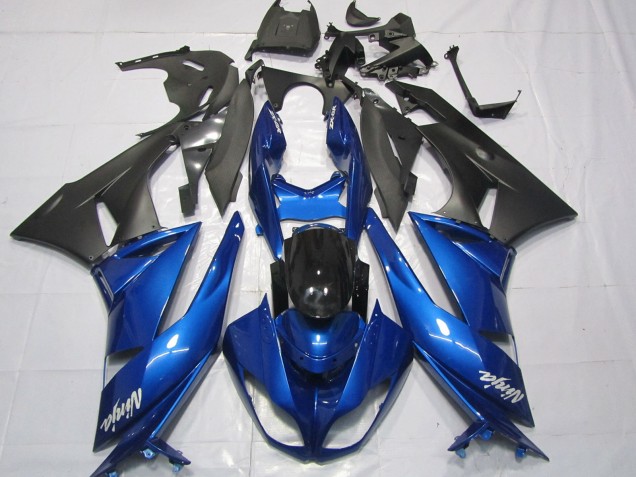 2009-2012 Kawasaki ZX6R Motorcycle Fairings - Blue Glossy Black Matte Black White Ninja