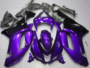 Shop 2007-2008 Kawasaki ZX6R Motorcycle Fairings - Glossy Purple Black