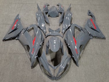Shop 2013-2018 Kawasaki ZX6R Motorcycle Fairings - Nardo Grey Red