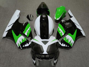 Shop 2002-2006 Kawasaki ZX12R Motorcycle Fairings - Green Black White Shark