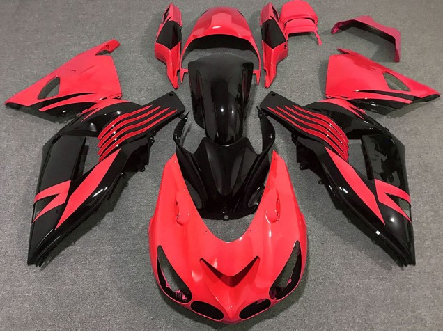 2006-2011 Kawasaki ZX14R Motorcycle Fairing - Red Glossy Black