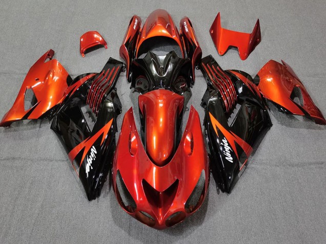 2006-2011 Kawasaki ZX14R Motorcycle Fairings - Red Glossy Black