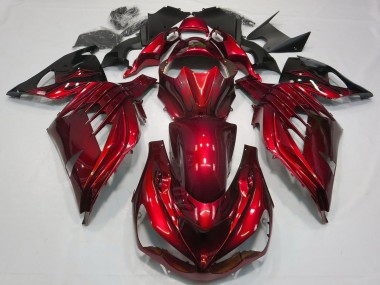 Shop 2012-2024 Kawasaki ZX14R Motorcycle Fairing - Red Glossy Black