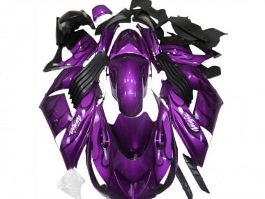 Shop 2006-2011 Kawasaki ZX14R Motorcycle Fairings - Purple Black Flame White Ninja