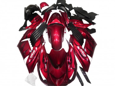 Shop 2006-2011 Kawasaki ZX14R Motorcycle Fairings - Red Black Flame White Ninja