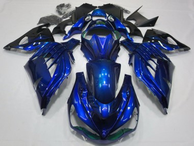 Shop 2012-2024 Kawasaki ZX14R Motorcycle Fairings - Blue Glossy Black