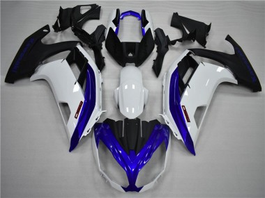 Shop 2009-2011 Kawasaki Ninja 650R Motorcycle Fairings - White Blue Matte Black
