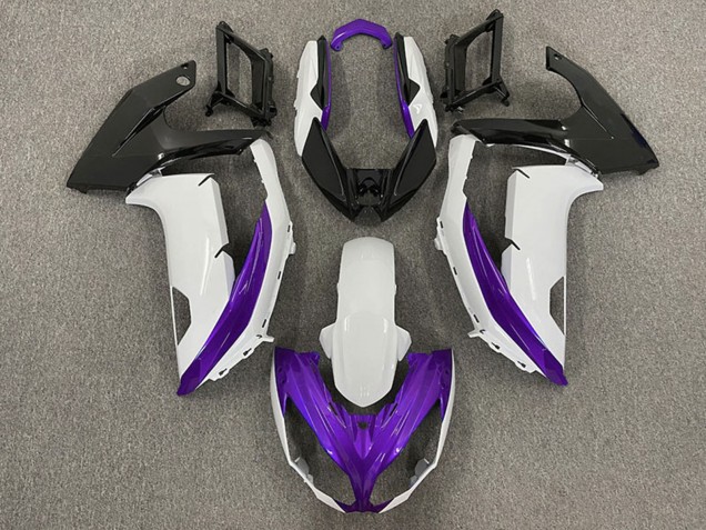 2009-2011 Kawasaki Ninja 650R Motorcycle Fairings - White Purple Matte Black