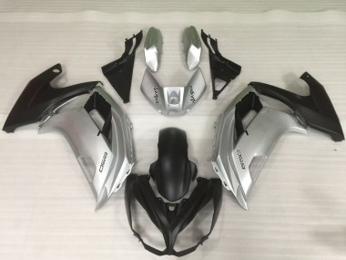 Shop 2009-2011 Kawasaki Ninja 650R Motorcycle Fairings - Silver Matte Black