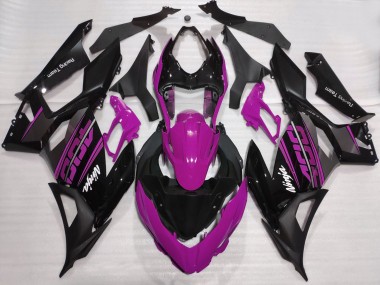 Shop 2018-2024 Kawasaki Ninja 400 Motorcycle Fairings - Purple Glossy Black Matte Black OEM Style