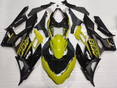 Shop 2018-2024 Kawasaki Ninja 400 Motorcycle Fairings - Yellow Glossy Black Matte Black OEM Style