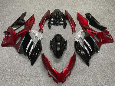 Shop 2018-2024 Kawasaki Ninja 400 Motorcycle Fairings - Red Glossy Black