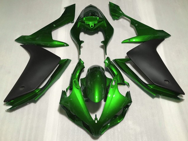 2007-2008 Yamaha R1 Motorcycle Fairings - Green Matte Black