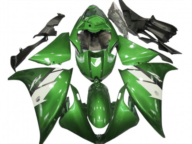 2012-2014 Yamaha R1 Motorcycle Fairings - Green White