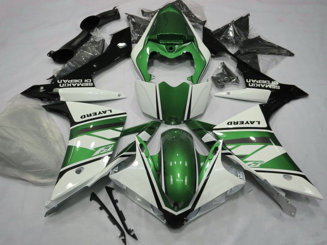 2007-2008 Yamaha R1 Motorcycle Fairings - White Green Black