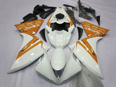 Shop 2012-2014 Yamaha R1 Motorcycle Fairings - White Orange