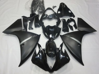 Shop 2012-2014 Yamaha R1 Motorcycle Fairings - Glossy Black Matte Black Silver